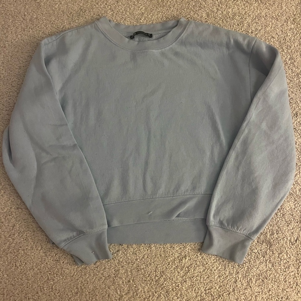 Zara Light Blue Crewneck Sweatshirt